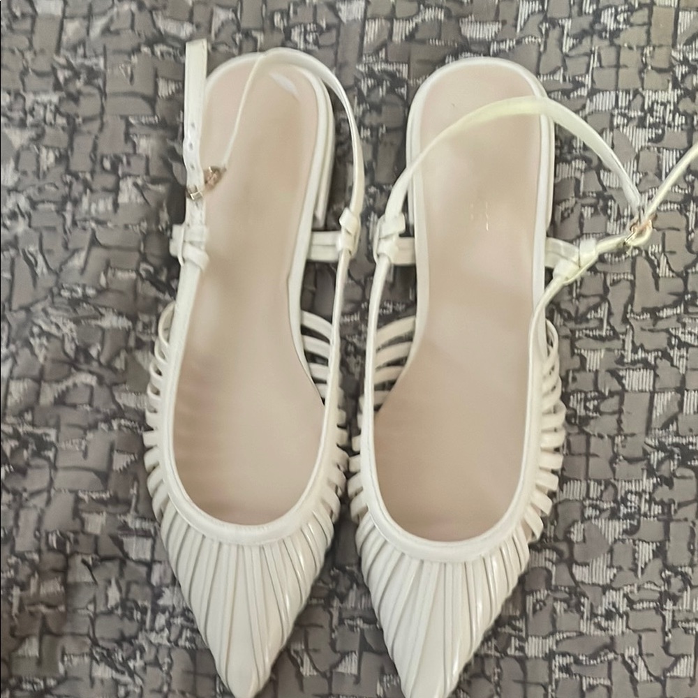 Elegant White Women's Slingback Shoes